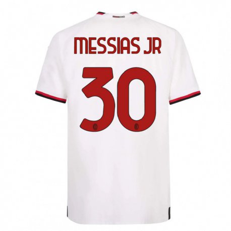Kandiny Hombre Camiseta Junior Messias #30 Blanco Rojo 2ª Equipación 2022/23 La Camisa Chile