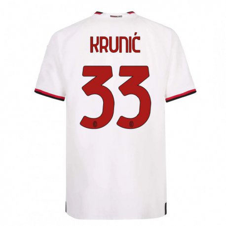 Kandiny Hombre Camiseta Rade Krunic #33 Blanco Rojo 2ª Equipación 2022/23 La Camisa Chile