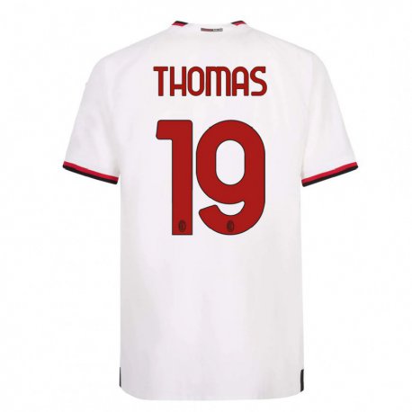 Kandiny Hombre Camiseta Lindsey Thomas #19 Blanco Rojo 2ª Equipación 2022/23 La Camisa Chile