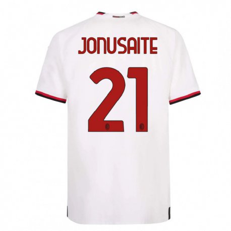 Kandiny Hombre Camiseta Rimante Jonusaite #21 Blanco Rojo 2ª Equipación 2022/23 La Camisa Chile