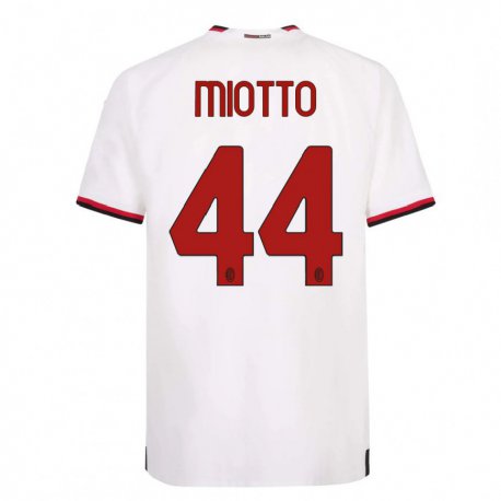 Kandiny Hombre Camiseta Giorgia Miotto #44 Blanco Rojo 2ª Equipación 2022/23 La Camisa Chile