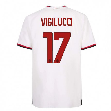 Kandiny Hombre Camiseta Valery Vigilucci #17 Blanco Rojo 2ª Equipación 2022/23 La Camisa Chile