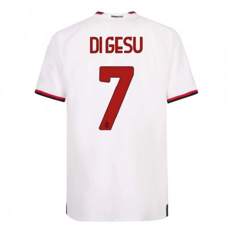 Kandiny Hombre Camiseta Enrico Di Gesu #7 Blanco Rojo 2ª Equipación 2022/23 La Camisa Chile
