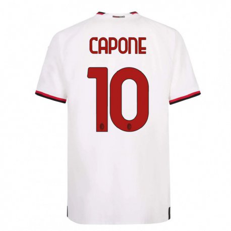 Kandiny Hombre Camiseta Andrea Capone #10 Blanco Rojo 2ª Equipación 2022/23 La Camisa Chile