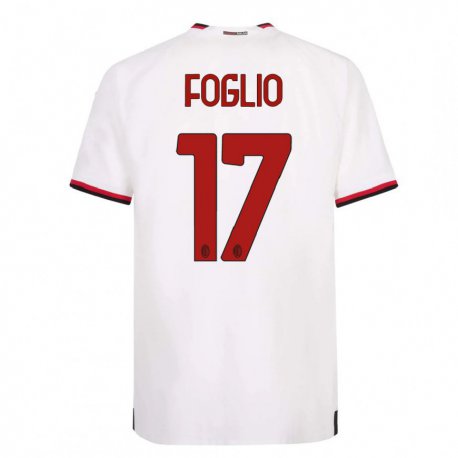Kandiny Hombre Camiseta Christian Foglio #17 Blanco Rojo 2ª Equipación 2022/23 La Camisa Chile