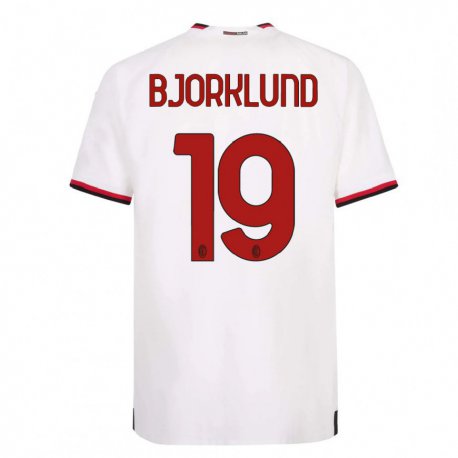 Kandiny Hombre Camiseta Lukas Bjorklund #19 Blanco Rojo 2ª Equipación 2022/23 La Camisa Chile