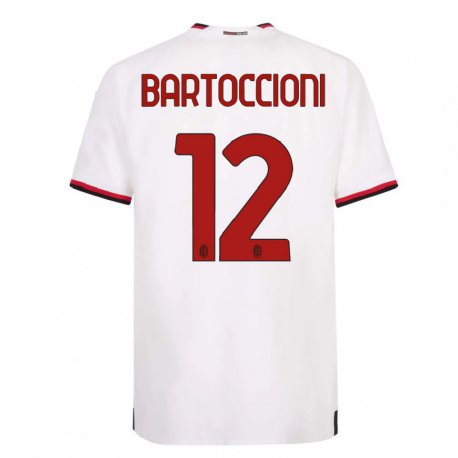 Kandiny Hombre Camiseta Andrea Bartoccioni #12 Blanco Rojo 2ª Equipación 2022/23 La Camisa Chile