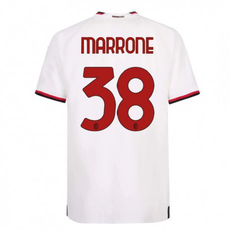 Kandiny Hombre Camiseta Federico Marrone #38 Blanco Rojo 2ª Equipación 2022/23 La Camisa Chile