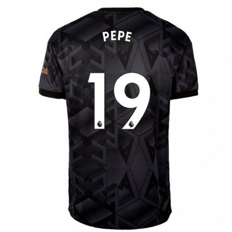 Kandiny Hombre Camiseta Nicolas Pepe #19 Gris Oscuro 2ª Equipación 2022/23 La Camisa Chile