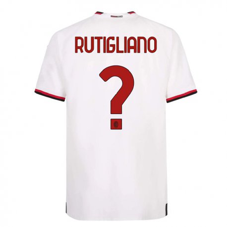 Kandiny Hombre Camiseta Samuele Rutigliano #0 Blanco Rojo 2ª Equipación 2022/23 La Camisa Chile