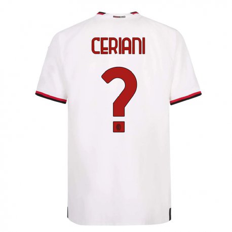 Kandiny Hombre Camiseta Gabriele Ceriani #0 Blanco Rojo 2ª Equipación 2022/23 La Camisa Chile