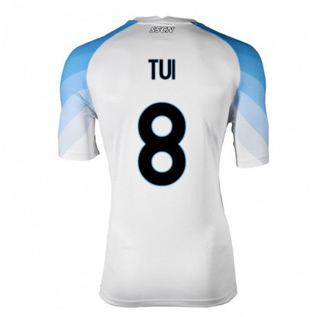 Kandiny Hombre Camiseta Sara Tui #8 Blanco Cielo Azul 2ª Equipación 2022/23 La Camisa Chile