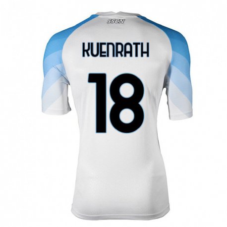 Kandiny Hombre Camiseta Melanie Kuenrath #18 Blanco Cielo Azul 2ª Equipación 2022/23 La Camisa Chile