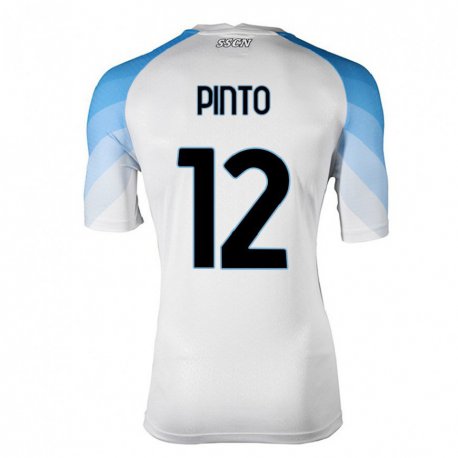 Kandiny Hombre Camiseta Ciro Pinto #12 Blanco Cielo Azul 2ª Equipación 2022/23 La Camisa Chile