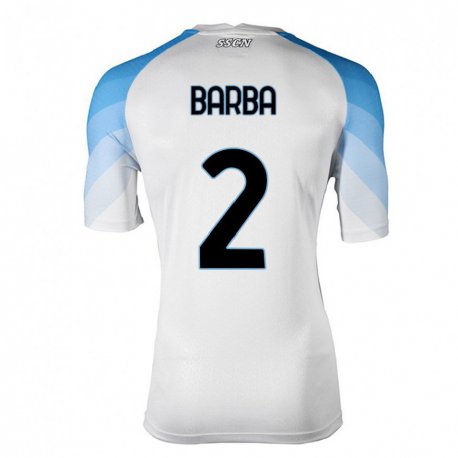 Kandiny Hombre Camiseta Benedetto Barba #2 Blanco Cielo Azul 2ª Equipación 2022/23 La Camisa Chile