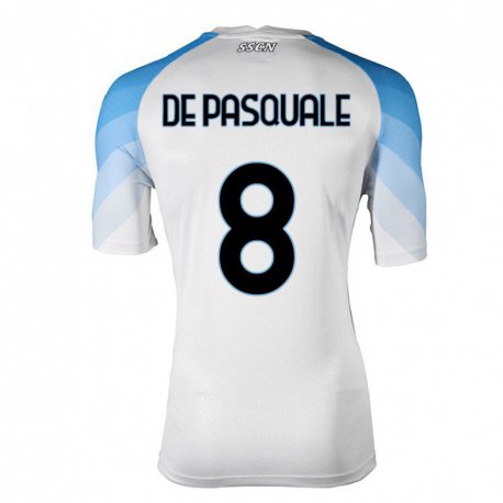Kandiny Hombre Camiseta Dylan De Pasquale #8 Blanco Cielo Azul 2ª Equipación 2022/23 La Camisa Chile