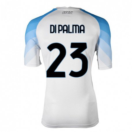 Kandiny Hombre Camiseta Manuel Di Palma #23 Blanco Cielo Azul 2ª Equipación 2022/23 La Camisa Chile
