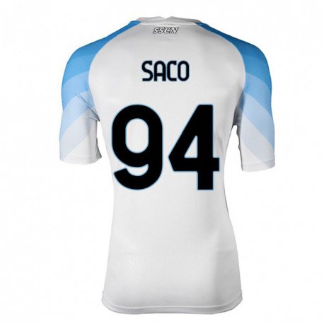 Kandiny Hombre Camiseta Coli Saco #94 Blanco Cielo Azul 2ª Equipación 2022/23 La Camisa Chile