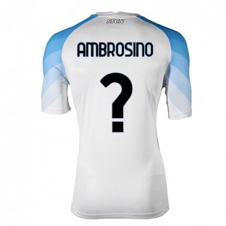 Kandiny Hombre Camiseta Ambrosino #0 Blanco Cielo Azul 2ª Equipación 2022/23 La Camisa Chile