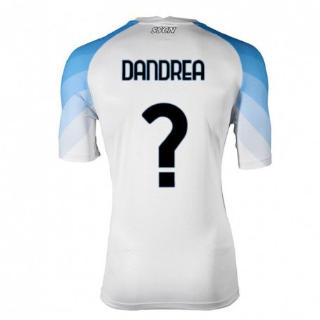 Kandiny Hombre Camiseta Alessandro Dandrea #0 Blanco Cielo Azul 2ª Equipación 2022/23 La Camisa Chile