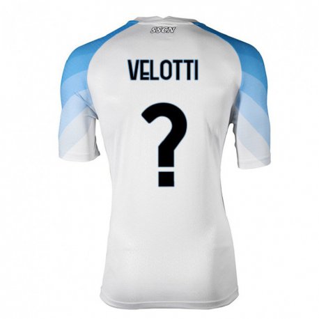 Kandiny Hombre Camiseta Christian Velotti #0 Blanco Cielo Azul 2ª Equipación 2022/23 La Camisa Chile