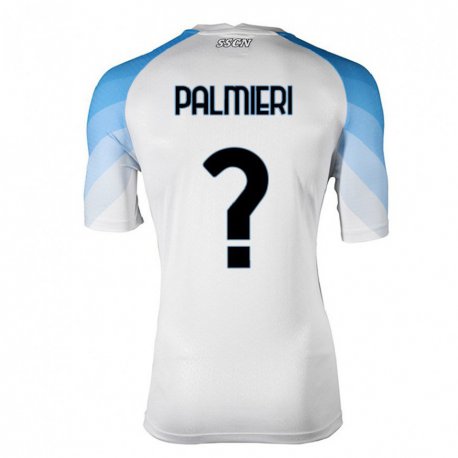 Kandiny Hombre Camiseta Ciro Palmieri #0 Blanco Cielo Azul 2ª Equipación 2022/23 La Camisa Chile