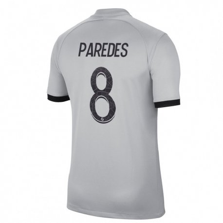 Kandiny Hombre Camiseta Leandro Paredes #8 Gris 2ª Equipación 2022/23 La Camisa Chile