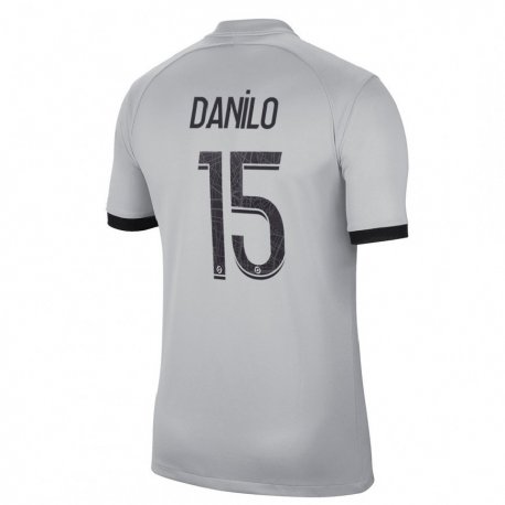 Kandiny Hombre Camiseta Danilo Pereira #15 Gris 2ª Equipación 2022/23 La Camisa Chile