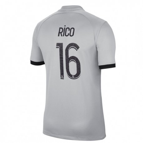 Kandiny Hombre Camiseta Sergio Rico #16 Gris 2ª Equipación 2022/23 La Camisa Chile