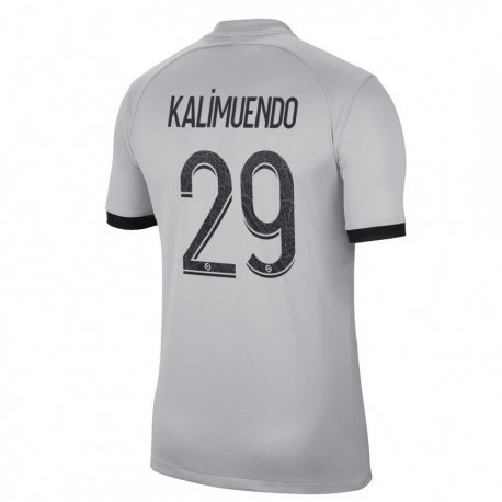 Kandiny Hombre Camiseta Arnaud Kalimuendo #29 Gris 2ª Equipación 2022/23 La Camisa Chile