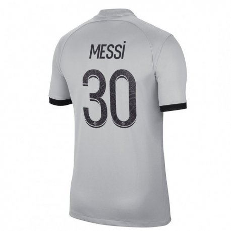Kandiny Hombre Camiseta Lionel Messi #30 Gris 2ª Equipación 2022/23 La Camisa Chile