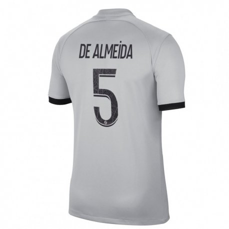 Kandiny Hombre Camiseta Elisa De Almeida #5 Gris 2ª Equipación 2022/23 La Camisa Chile