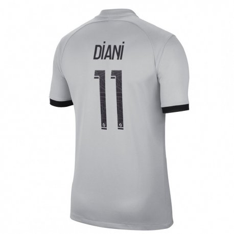 Kandiny Hombre Camiseta Kadidiatou Diani #11 Gris 2ª Equipación 2022/23 La Camisa Chile