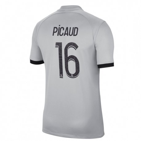 Kandiny Hombre Camiseta Constance Picaud #16 Gris 2ª Equipación 2022/23 La Camisa Chile