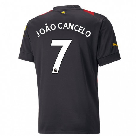 Kandiny Hombre Camiseta Joao Cancelo #7 Negro Rojo 2ª Equipación 2022/23 La Camisa Chile