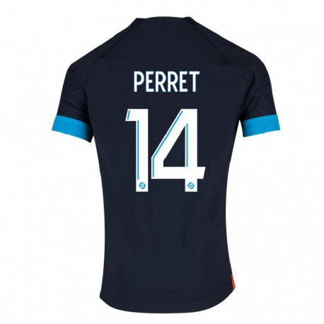 Kandiny Hombre Camiseta Jenny Perret #14 Olímpico Negro 2ª Equipación 2022/23 La Camisa Chile