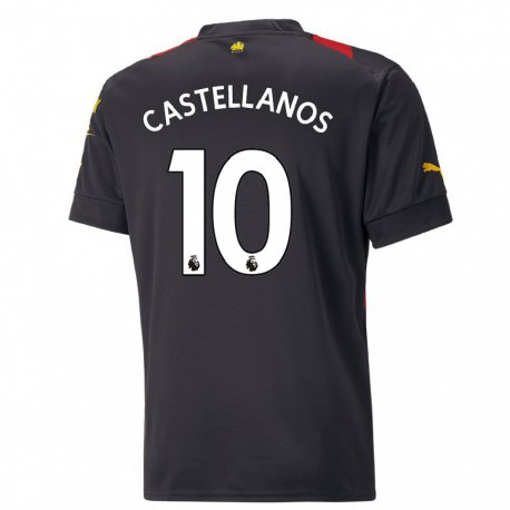 Kandiny Hombre Camiseta Deyna Castellanos #10 Negro Rojo 2ª Equipación 2022/23 La Camisa Chile