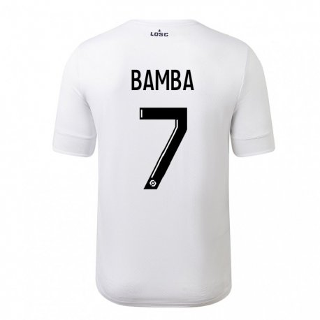 Kandiny Hombre Camiseta Jonathan Bamba #7 Carmesí Blanco 2ª Equipación 2022/23 La Camisa Chile
