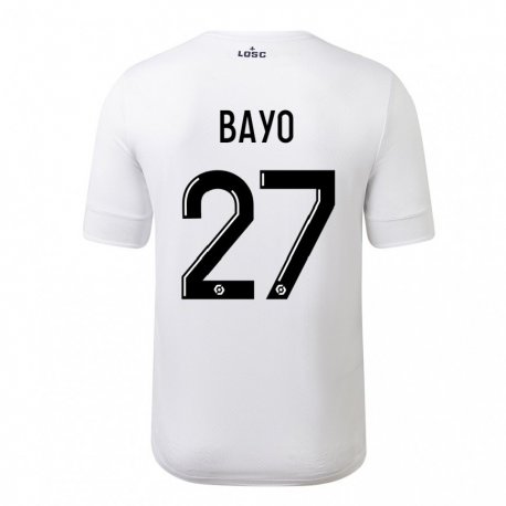 Kandiny Hombre Camiseta Mohamed Bayo #27 Carmesí Blanco 2ª Equipación 2022/23 La Camisa Chile