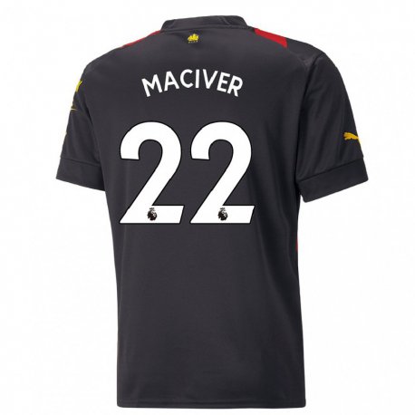 Kandiny Hombre Camiseta Sandy Maciver #22 Negro Rojo 2ª Equipación 2022/23 La Camisa Chile