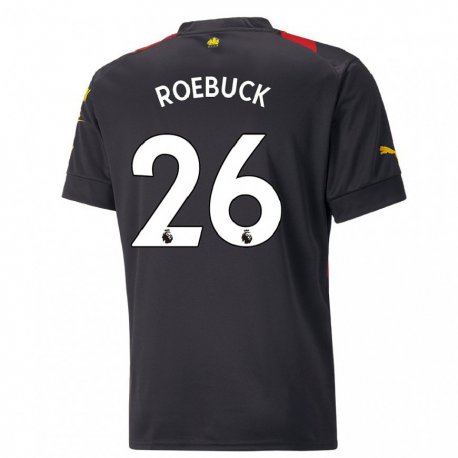 Kandiny Hombre Camiseta Ellie Roebuck #26 Negro Rojo 2ª Equipación 2022/23 La Camisa Chile