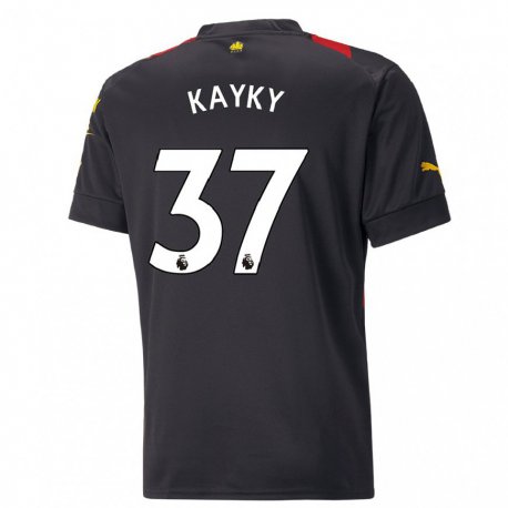 Kandiny Hombre Camiseta Kayky #37 Negro Rojo 2ª Equipación 2022/23 La Camisa Chile