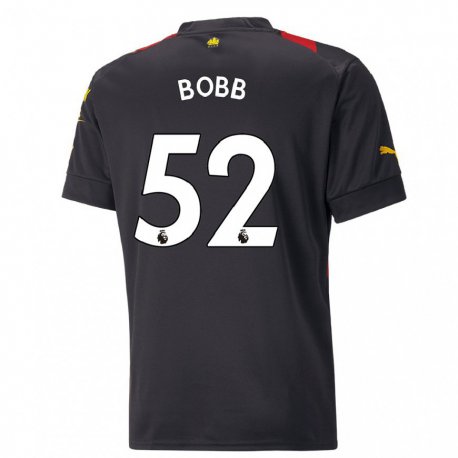 Kandiny Hombre Camiseta Oscar Bobb #52 Negro Rojo 2ª Equipación 2022/23 La Camisa Chile