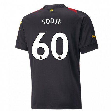 Kandiny Hombre Camiseta Tai Sodje #60 Negro Rojo 2ª Equipación 2022/23 La Camisa Chile