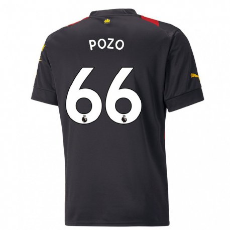Kandiny Hombre Camiseta Iker Pozo #66 Negro Rojo 2ª Equipación 2022/23 La Camisa Chile