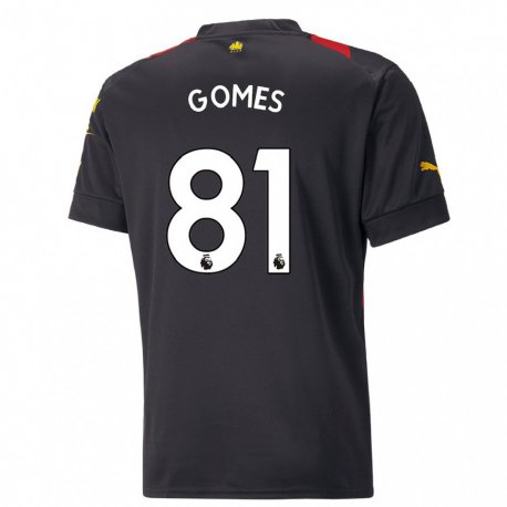 Kandiny Hombre Camiseta Claudio Gomes #81 Negro Rojo 2ª Equipación 2022/23 La Camisa Chile
