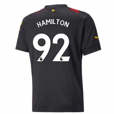 Kandiny Hombre Camiseta Micah Hamilton #92 Negro Rojo 2ª Equipación 2022/23 La Camisa Chile