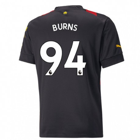 Kandiny Hombre Camiseta Finley Burns #94 Negro Rojo 2ª Equipación 2022/23 La Camisa Chile