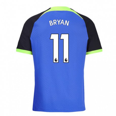 Kandiny Hombre Camiseta Bryan Gil #11 Azul Verde 2ª Equipación 2022/23 La Camisa Chile