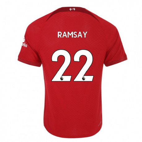 Kandiny Mujer Camiseta Calvin Ramsay #22 Rojo Oscuro 1ª Equipación 2022/23 La Camisa Chile
